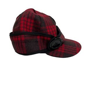 Stormy Kromer “the button up” red and black wool blend hat